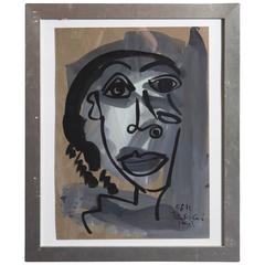 Peter Robert Keil, 'My Friend Pablo Picasso', Oil on Board, Signed and Dated 6