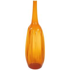 Zeller 1960s Blown Glass Amber Vase