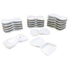 Aschenbecher aus weißem Papillon-Porzellan von Guido Andlovitz für Laveno, Vintage