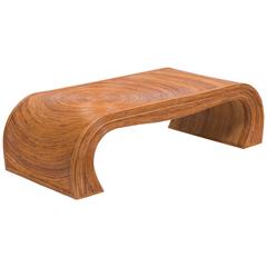 Gabriella Crespi Attributed Waterfall Bamboo Coffee Table, 1970s