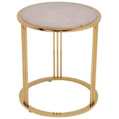 Round Pink Quartz Coffee Table 7