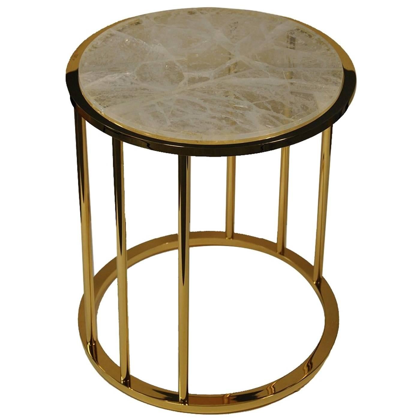 Short Hyaline Round Side Table