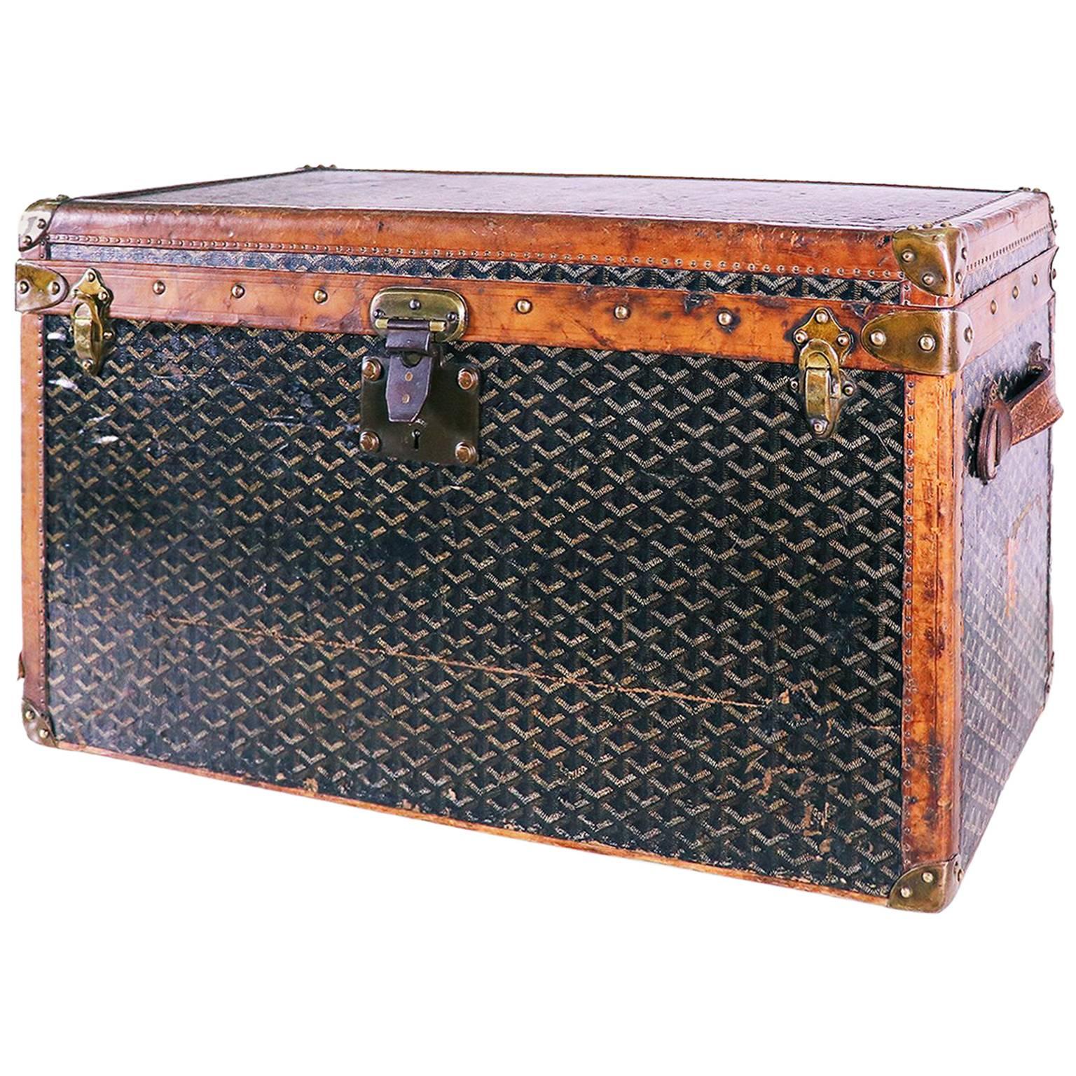 Splendid Goyard Ainé Steamer Shoe Trunk, circa 1910s