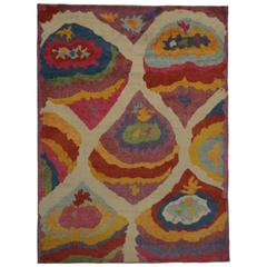 Modern Turkish Tulu Shag Rug with Contemporary Abstract Style 12