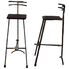 Pair of Giacometti Style Bar Stools