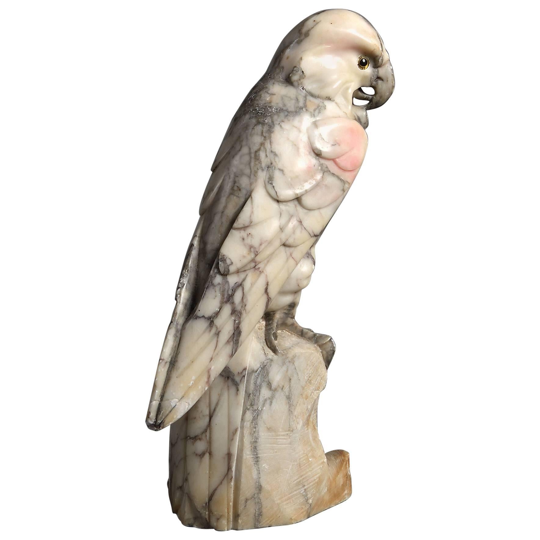 20th Century Alabaster Parrot