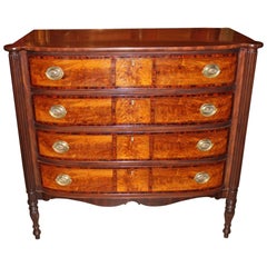 Federal Sheraton Bow Front Four-Drawer Chest, Portsmouth NH