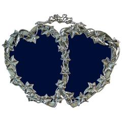 Victorian Silver Mounted Double Heart Photograph Frame
