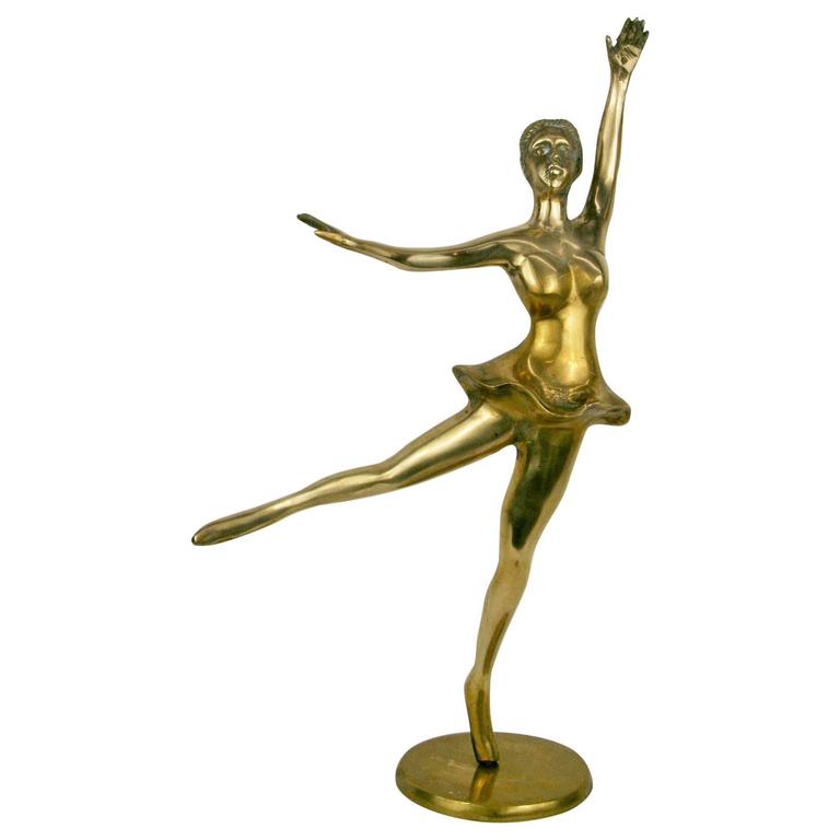Large Brass Ballerina Sculpture For Sale at 1stdibs