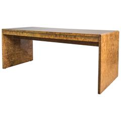 Sophisticated Burl Wood Desk by Noted Architect or Designer I.M. Pei