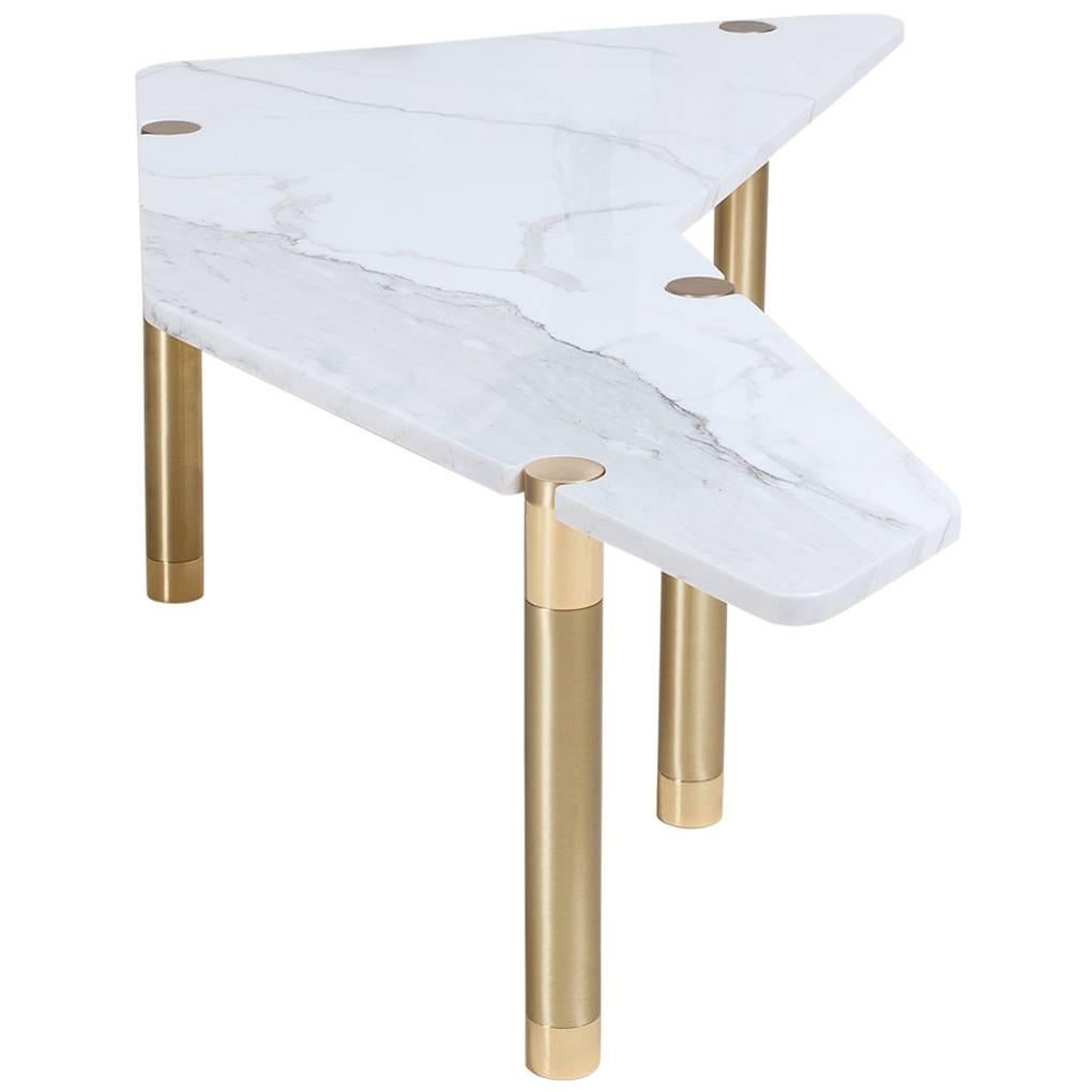 Nova Boomerang Coffee Table with Marble Top by AVRAM RUSU STUDIO For Sale