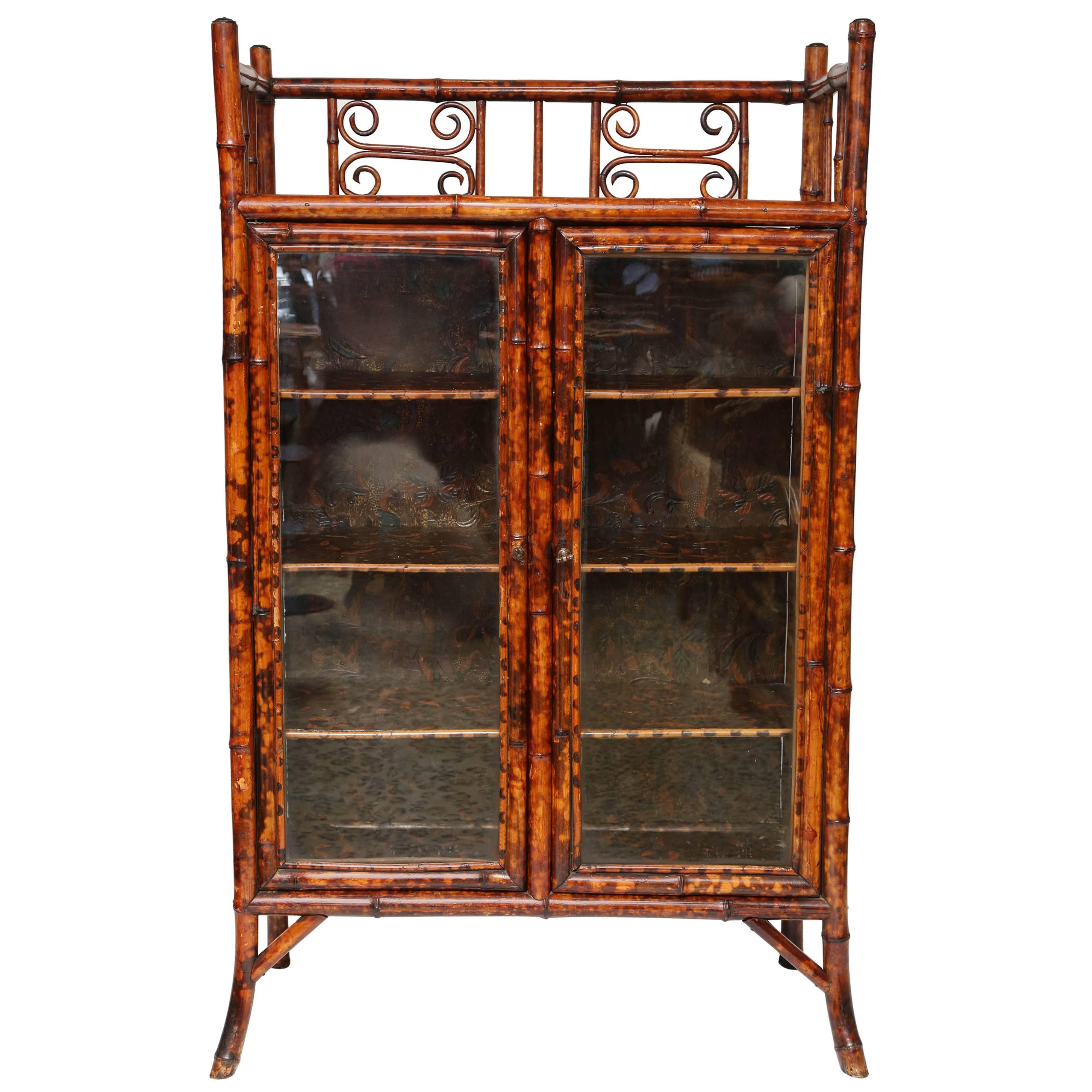 19th English Bamboo Cabinet