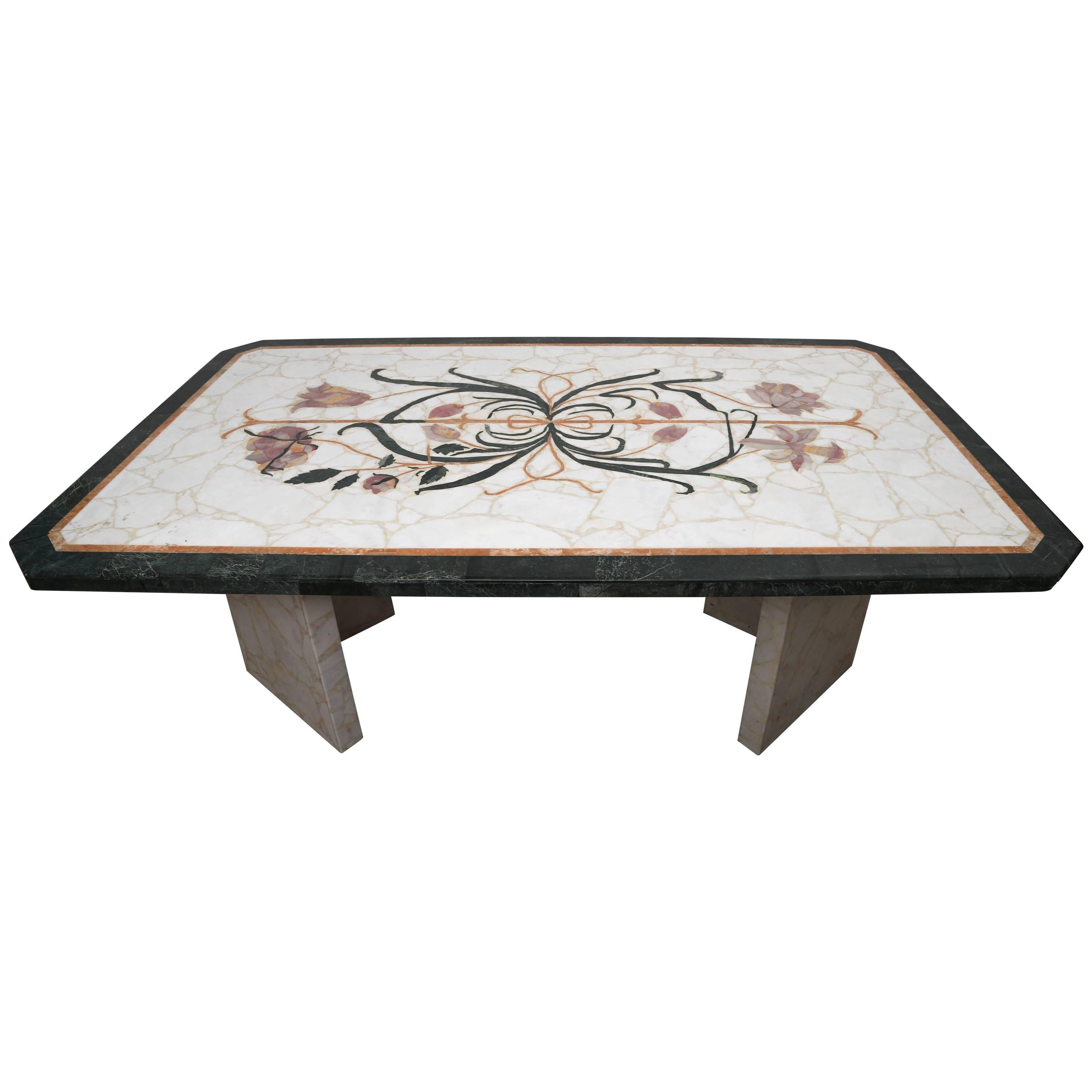 Superb 1970's Italian Marble Top Dining Table