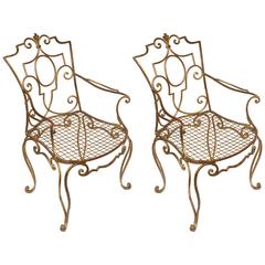 Flamboyant Pair of Jean- Charles Moreux Gilded Armchairs 6