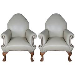 Pair of English Chippendale Style Armchairs