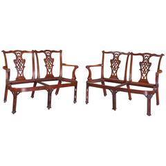 Impressive and Highly Attractive Pair of Walnut Double Chair-Back Settees 6