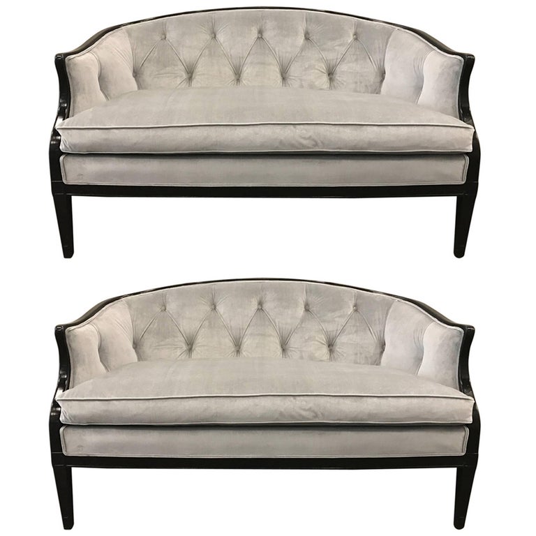 Pair Of Regency Style Tufted Back Sofas For At 1stdibs Pair Of Regency Style Tufted Back Sofas