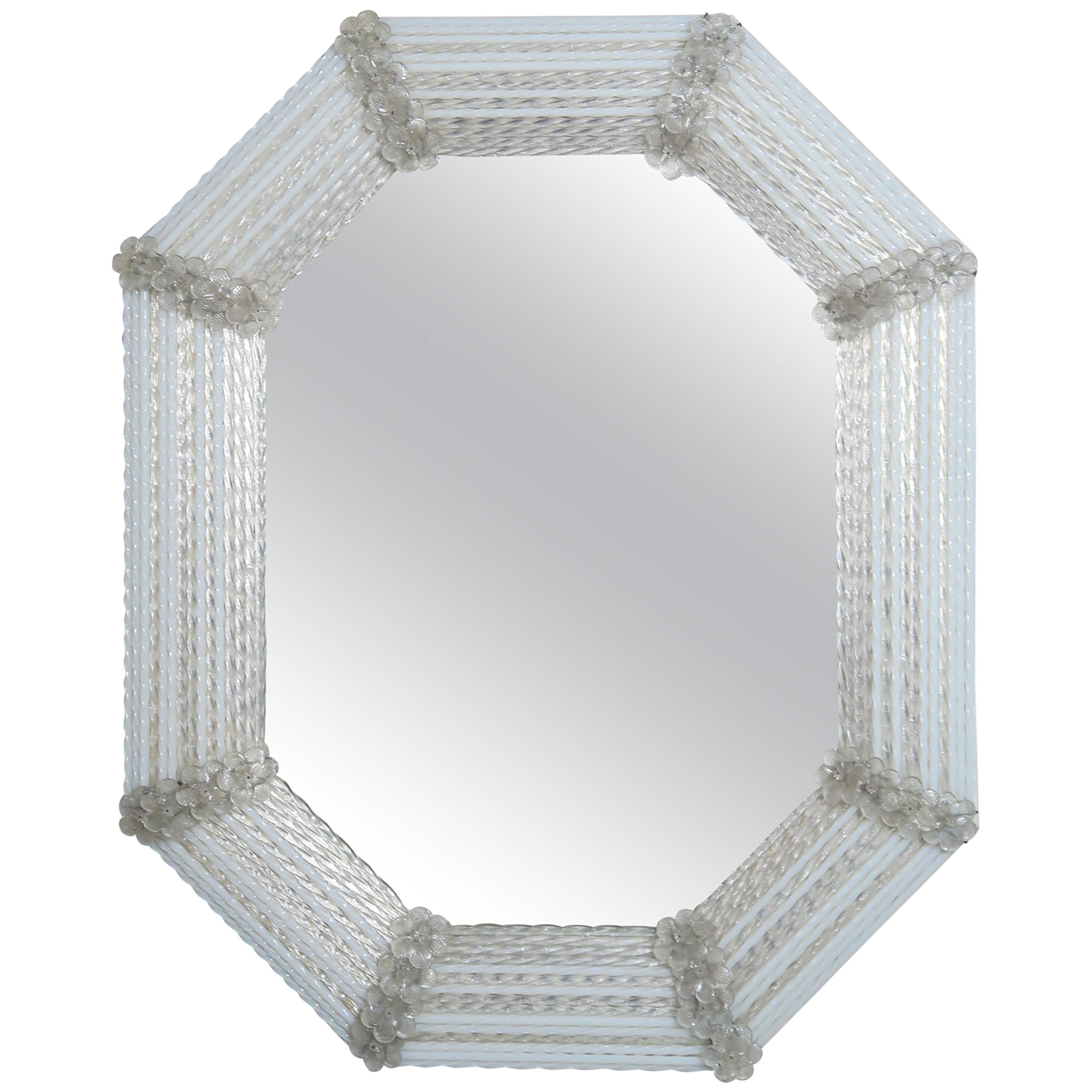 Italian Octagonal Murano Glass Mirror
