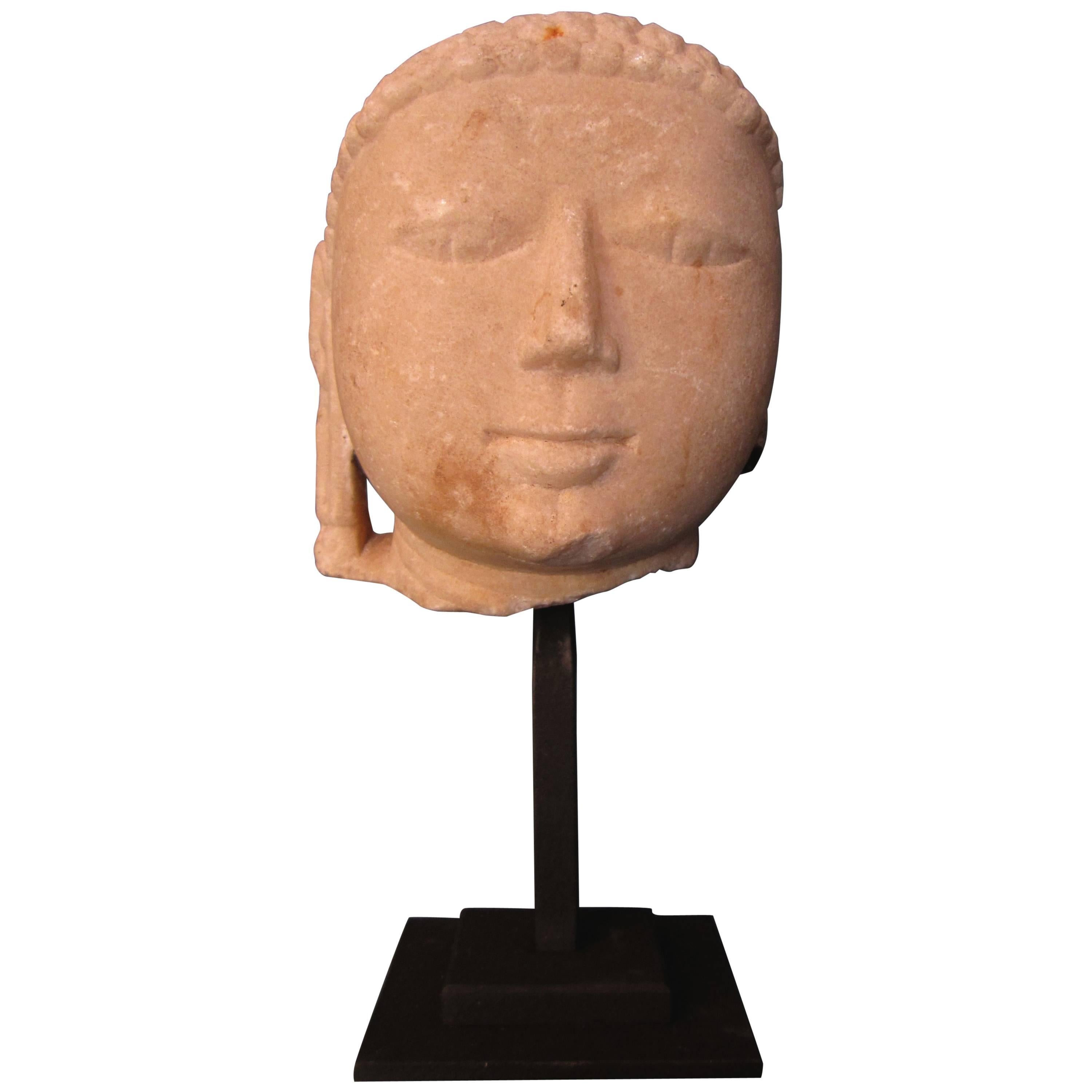 Marble Head of a Jina For Sale
