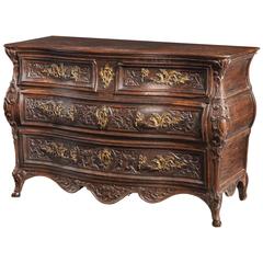 Louis XV Oak Bombe Commode 3