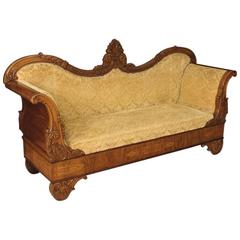 19th Century Antique French Inlaid Sofa in Walnut