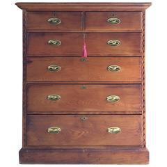 Antique 19th Century Victorian Solid Pine Chest of Drawers Dresser Very Large