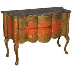 20th Century Italian Painted Chinoiserie Dresser with Marble Top