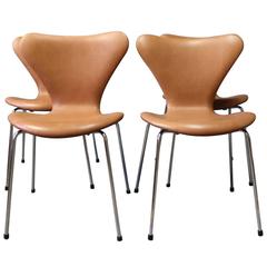 Set of Four Seven Chairs by Arne Jacobsen and Fritz Hansen, 1967