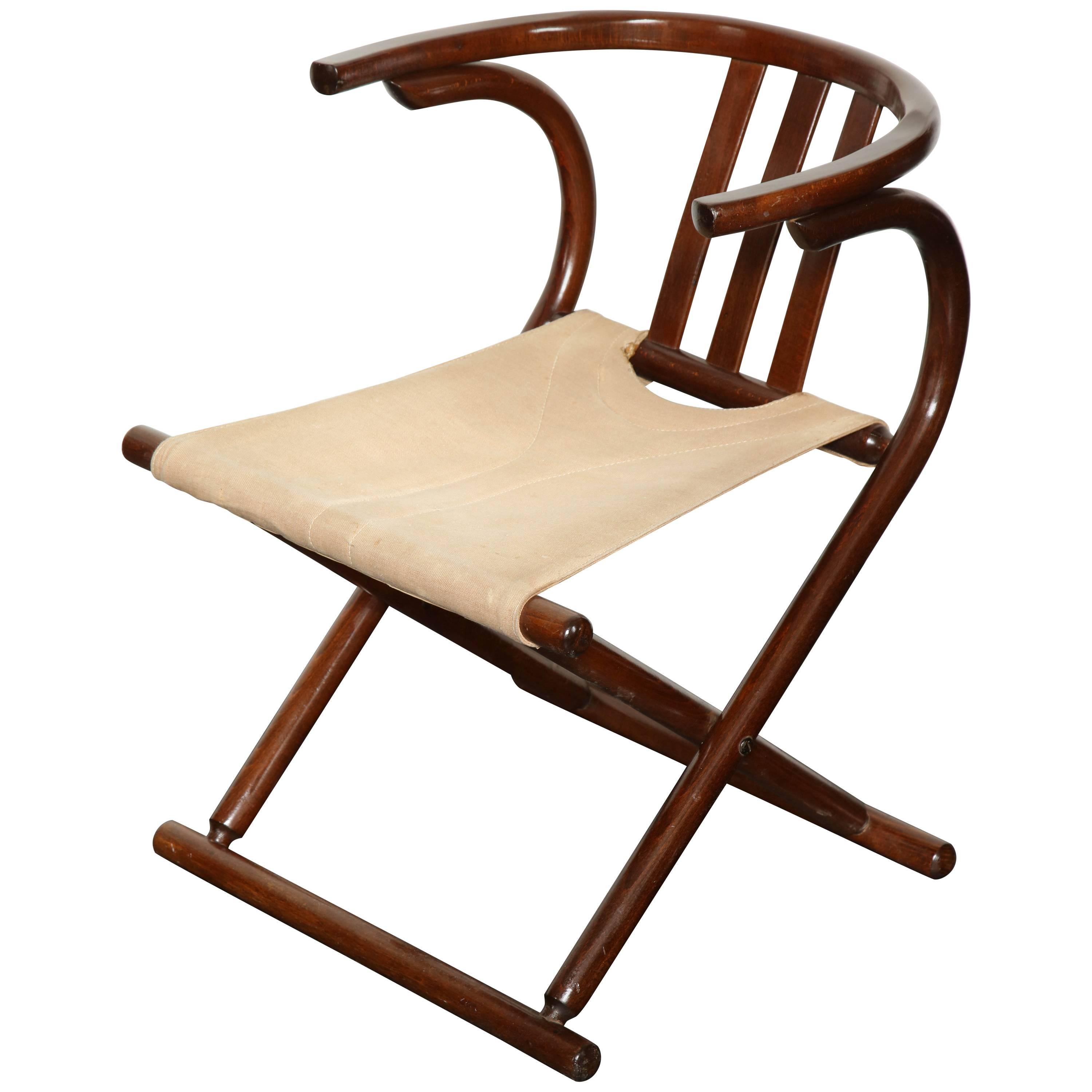 Mid-Century Thonet Style Bentwood Folding Chair For Sale