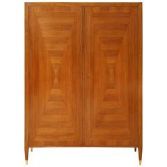 Mid-Century Italian Walnut Two Door Cabinet, circa 1950-1960