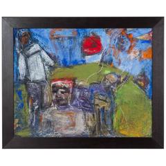 Mixed Media Painting of Five Figures 2