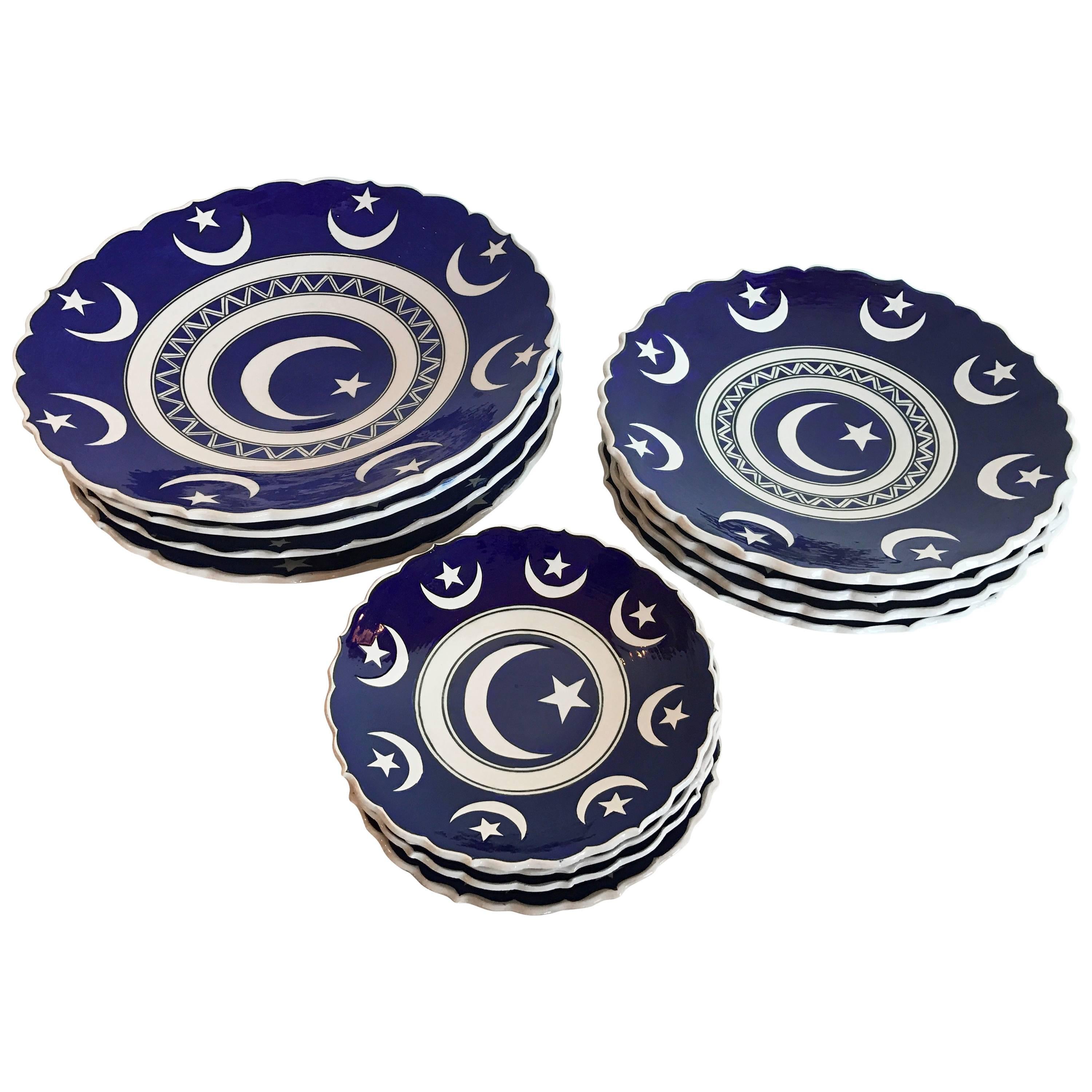 Set of 12 Hand-Painted Turkish Plates