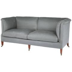 Mahogany and Upholstered Square-Sided "Baring" Sofa