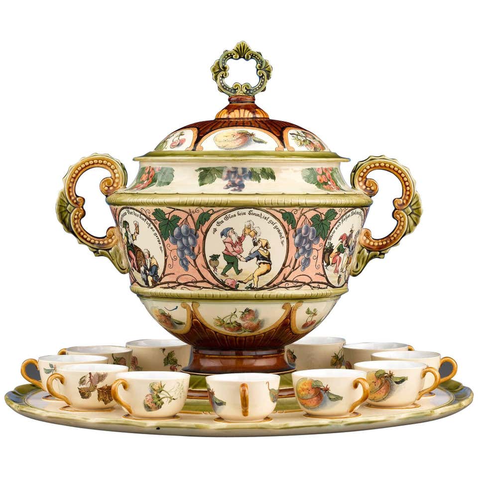 Vintage German Punch Bowl Set - 2 For Sale on 1stDibs