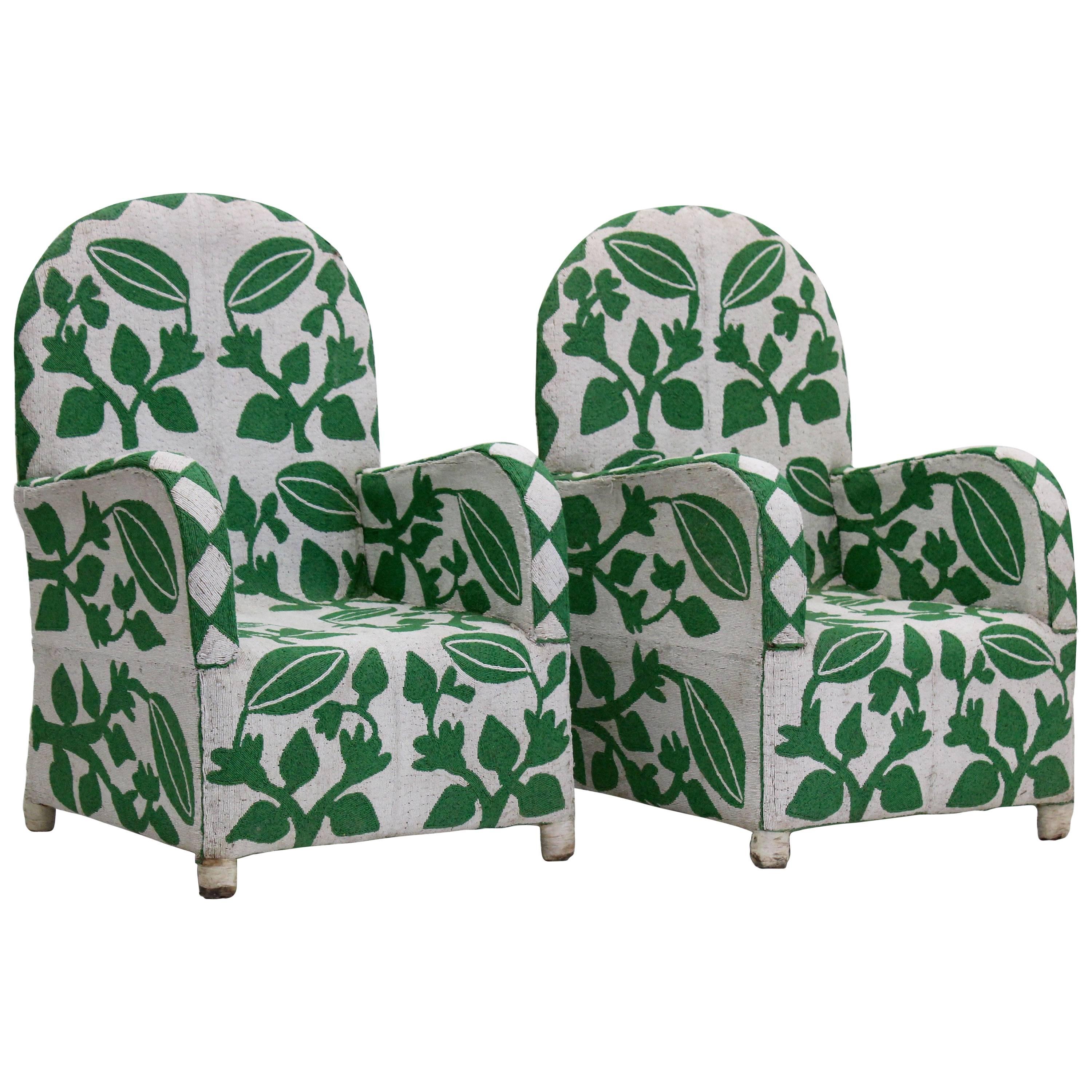 Pair of Vintage African Beaded Chairs at 1stDibs beaded armchair