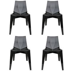 Set of Four Black Side Chairs