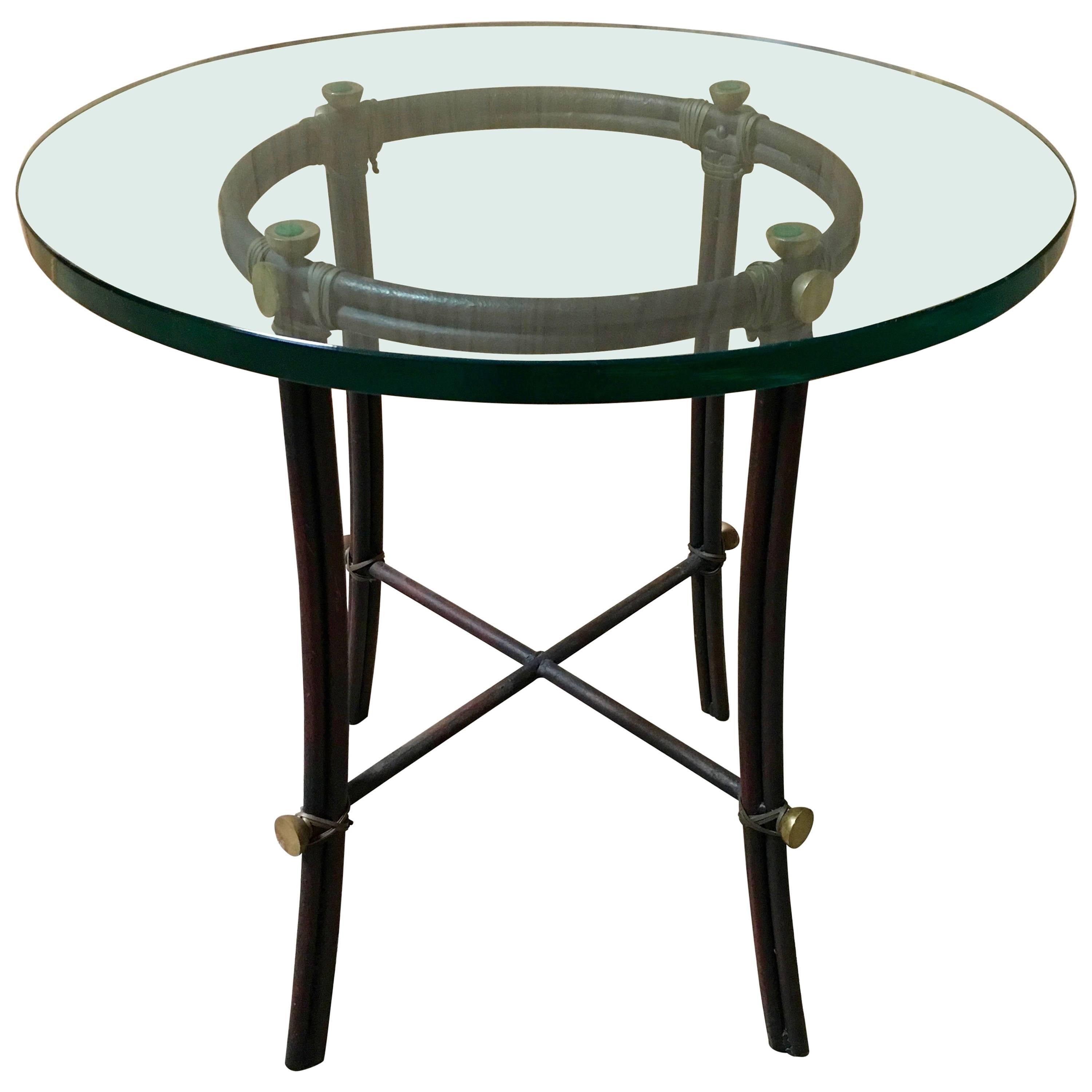 Iron Glass Top Table