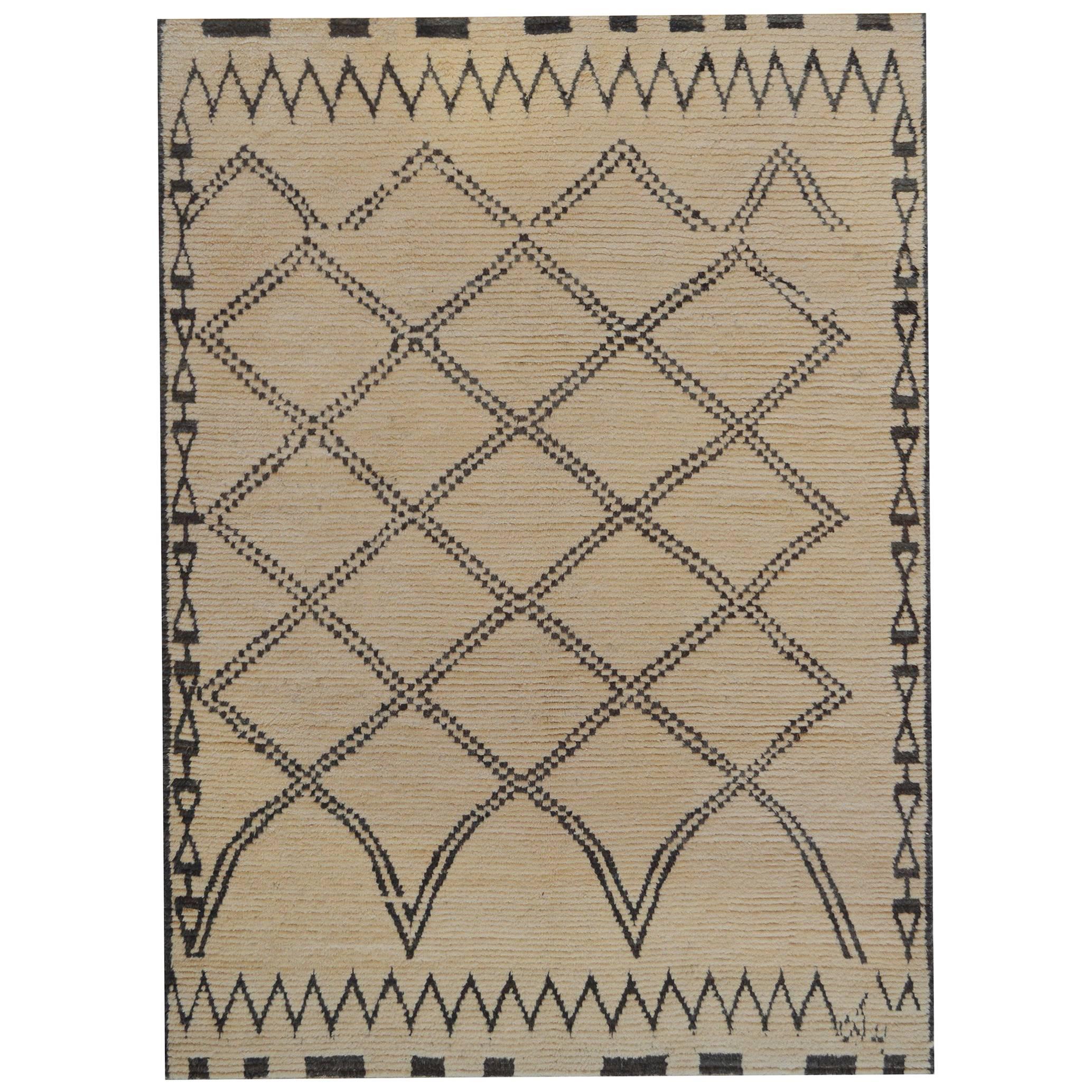 Handgewebter marokkanischer Vintage-Deko-Teppich aus Wolle aus den 70er Jahren 