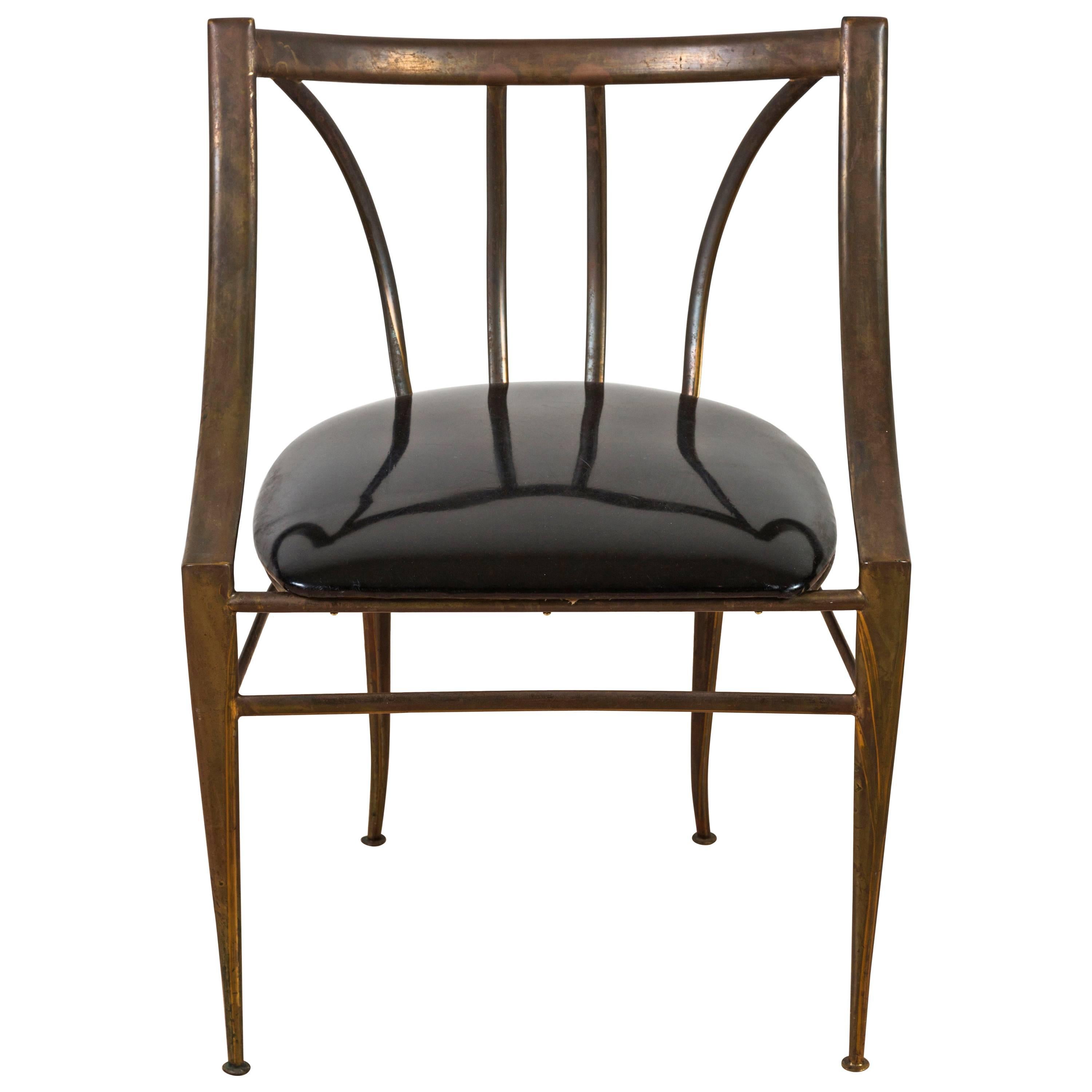 Mid-Century Brass Side Chair