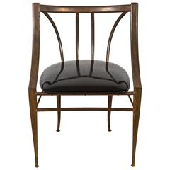 Mid-Century Brass Side Chair 1