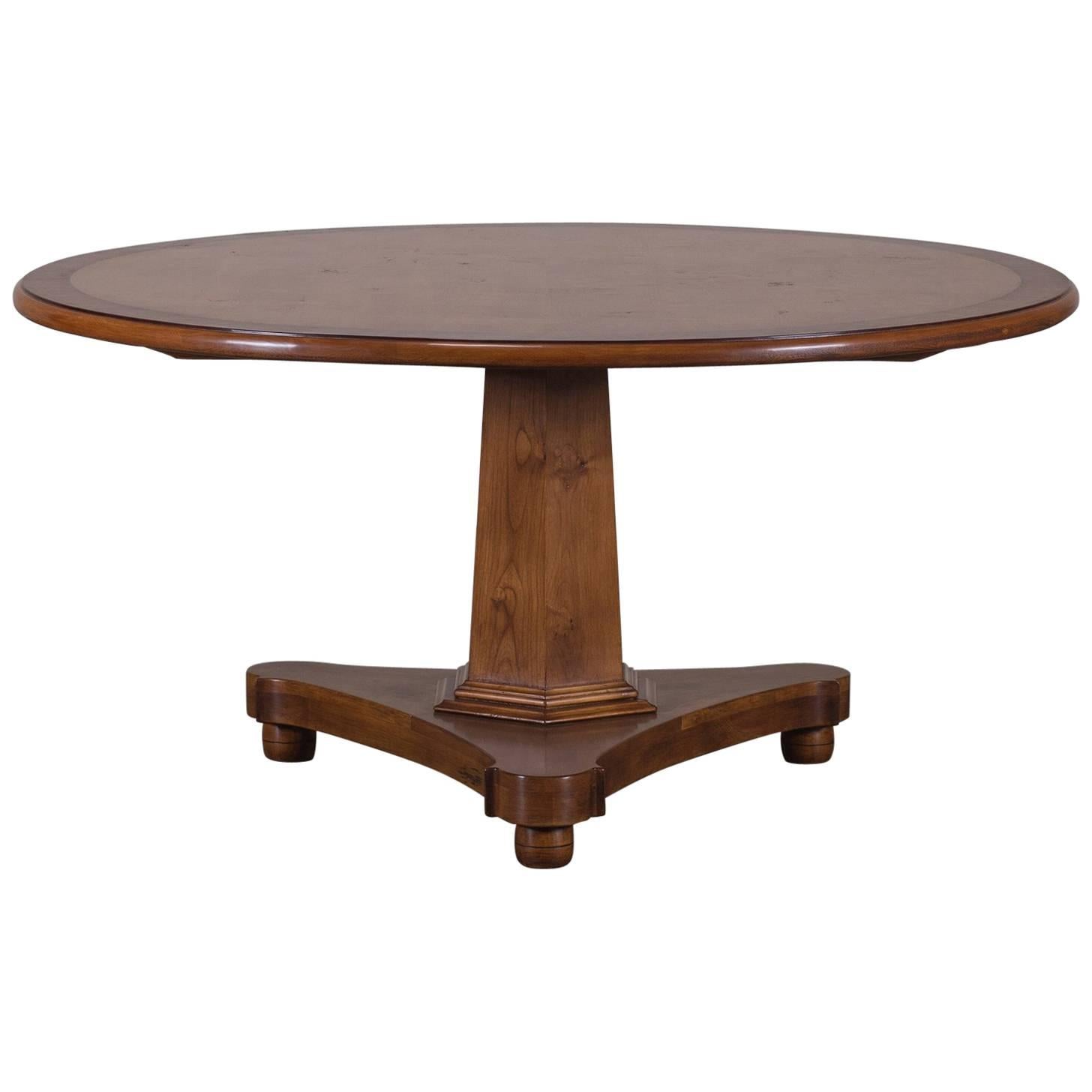 English Regency Style Cherrywood Round Pedestal Dining Table