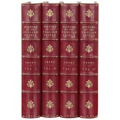 History of the English People in four Gilt-Tooled Leather-Bound Volumes