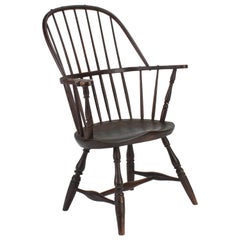 18th Century Pine and Hickory Black Windsor Armchair