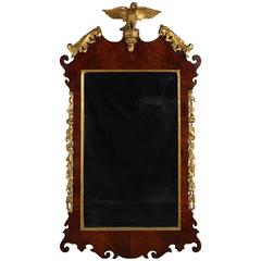 18th Century George II Period Walnut and Parcel Gilded Mirror