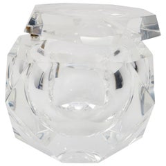 Vintage Alessandro Albrizzi Lucite Ice Bucket in Clear Lucite