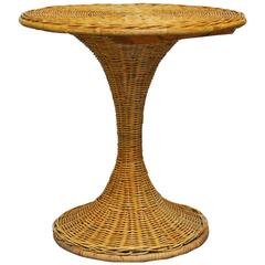 Mid-Century French Wicker Drinks Table