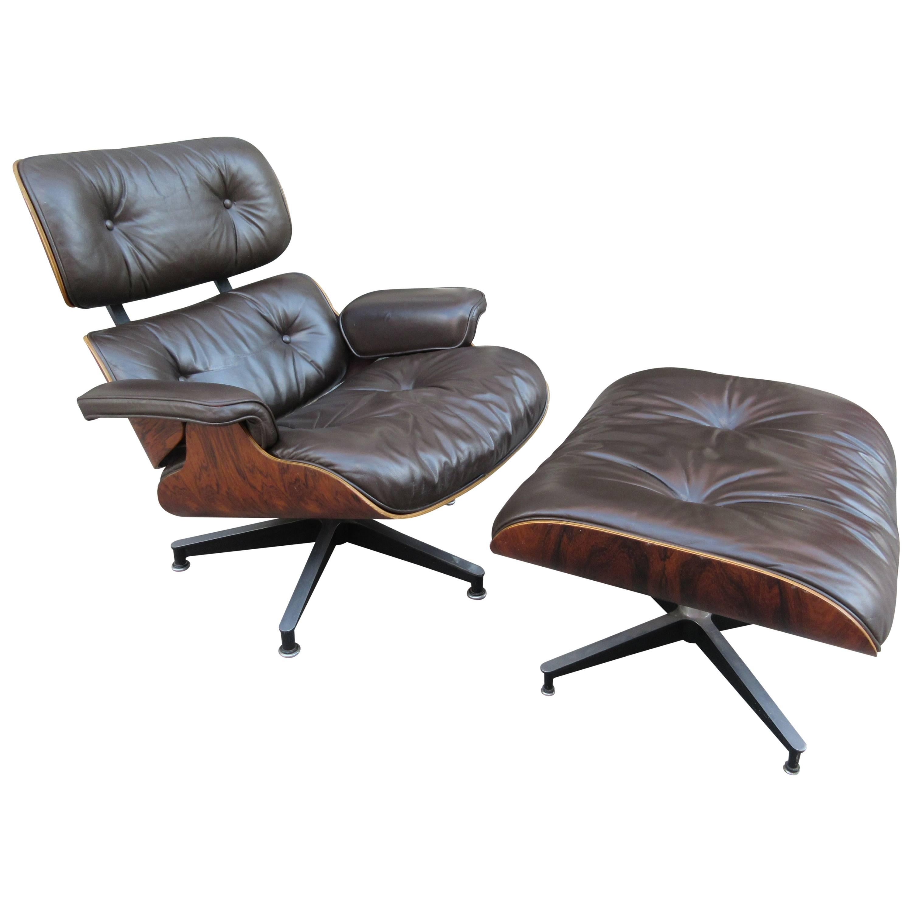 Eames for Herman Miller Rosewood 670 Lounge Chair and Ottoman