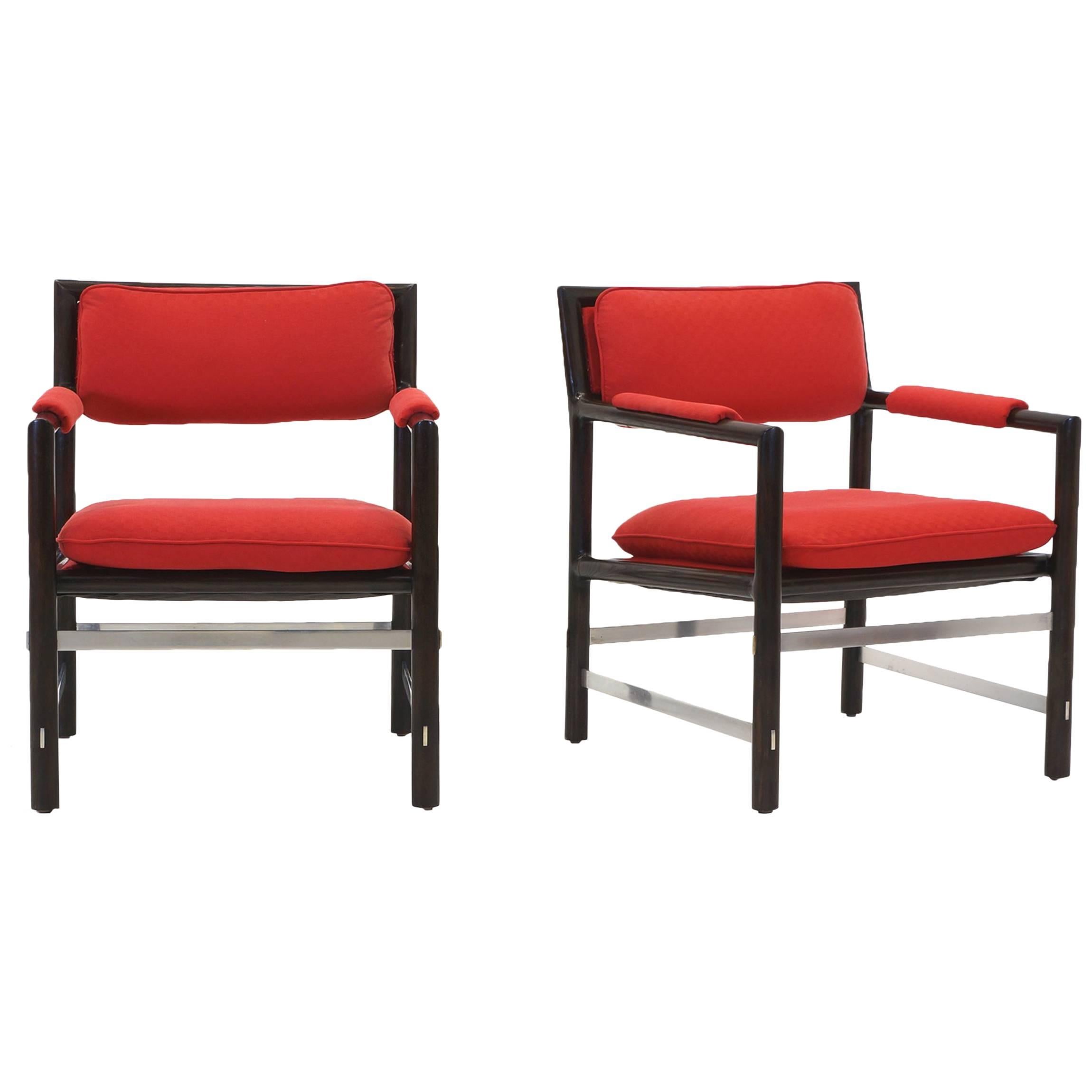 Outstanding Pair of Edward Wormley for Dunbar Chairs
