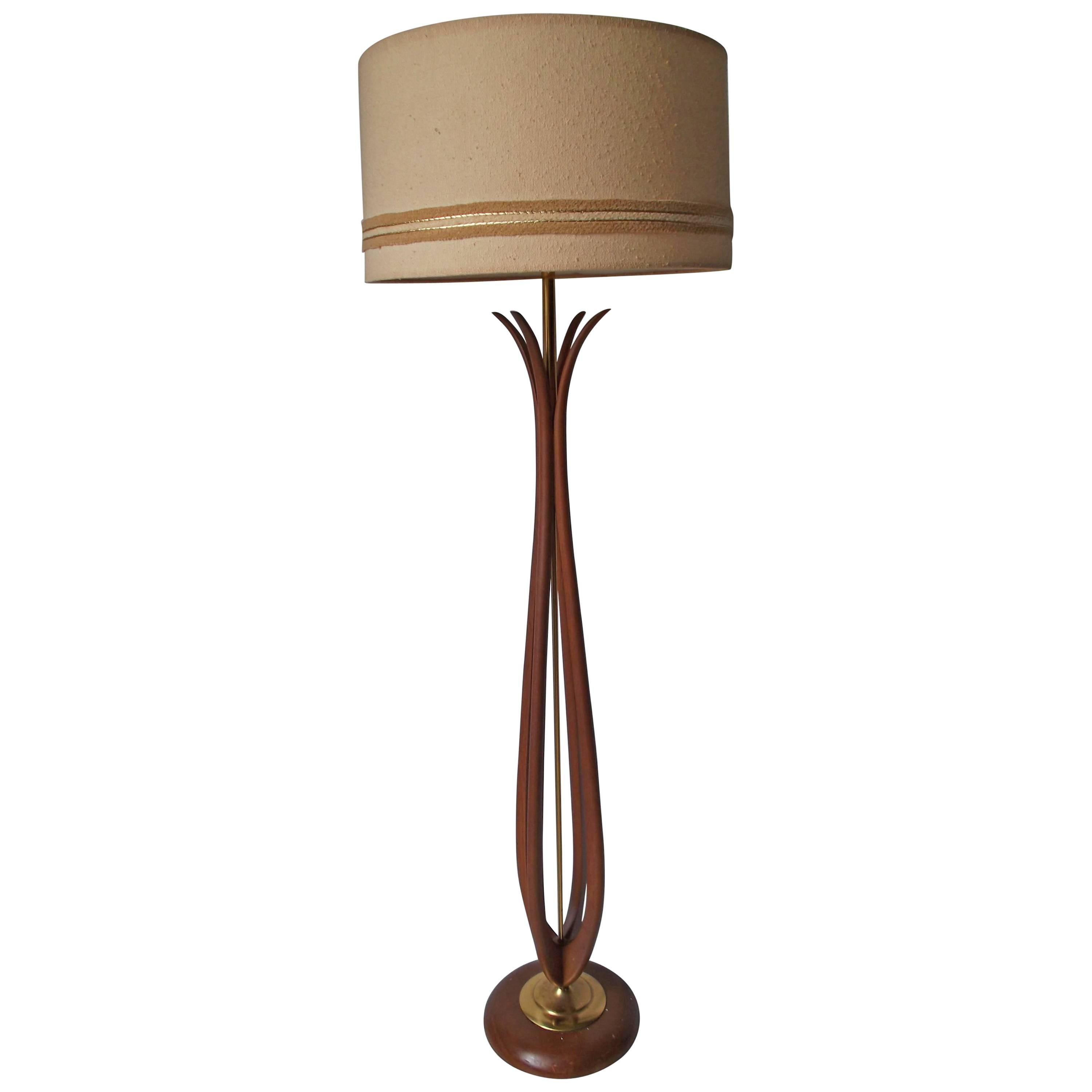 Rembrandt Danish Modern Style Floor lamp with Wood Spines