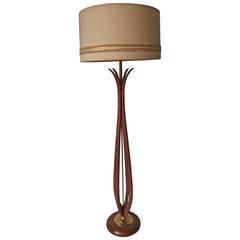 Vintage Rembrandt Danish Modern Style Floor lamp with Wood Spines